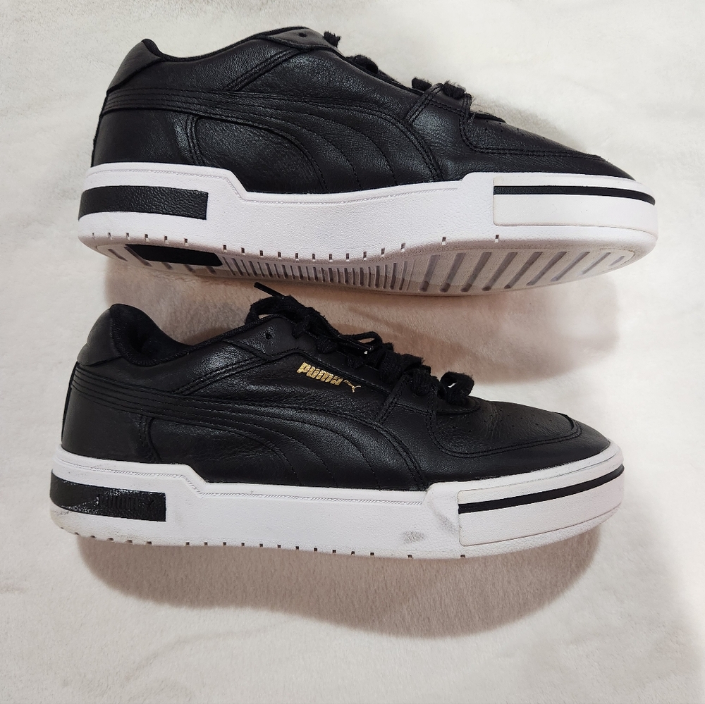 Puma Men's Black Leather Walking Shoes/Sneakers, Size 10 - Picture 2 of 14